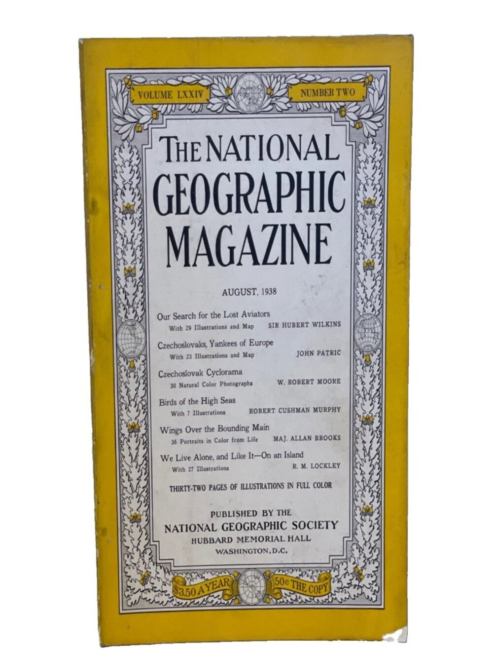 National Geographic August 1938 Vol 74 No 2 Czechoslovakia Arctic Birds Aviation